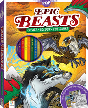 Load image into Gallery viewer, Hinkler: Pop Colour Epic Beasts Activity Book