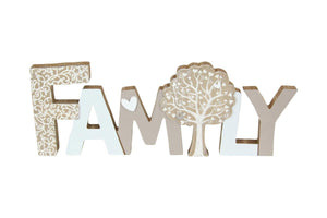 40cm Wooden Standing/Hanging MDF "Family" Plaque