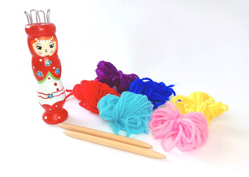 Wooden French Knitter Kit - Red