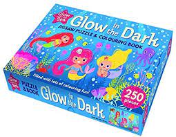 Glow in the Dark 250 Piece Jigsaw Puzzle & Colouring Book - Under the Sea