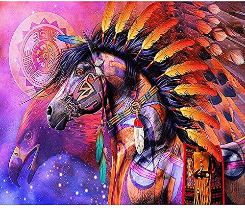 5D Full Drill Diamond Art Kit (30cm x 40cm) - Indian Horse