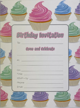 Load image into Gallery viewer, Invitation Pad - Pastel Cupcakes