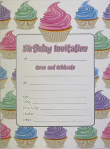 Invitation Pad - Pastel Cupcakes