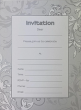 Load image into Gallery viewer, Invitation Pad - Silver Swirl