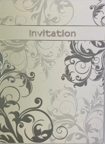Invitation Pad - Silver Swirl