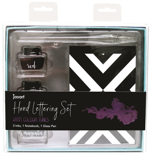Jasart 5pce Hand Lettering Calligraphy Art Gift Box Set - Warm Colour Tones