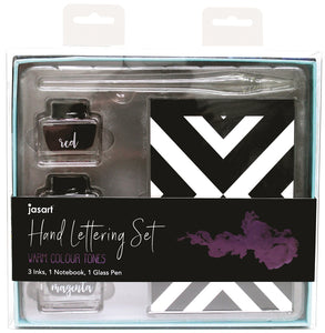 Jasart 5pce Hand Lettering Calligraphy Art Gift Box Set - Warm Colour Tones