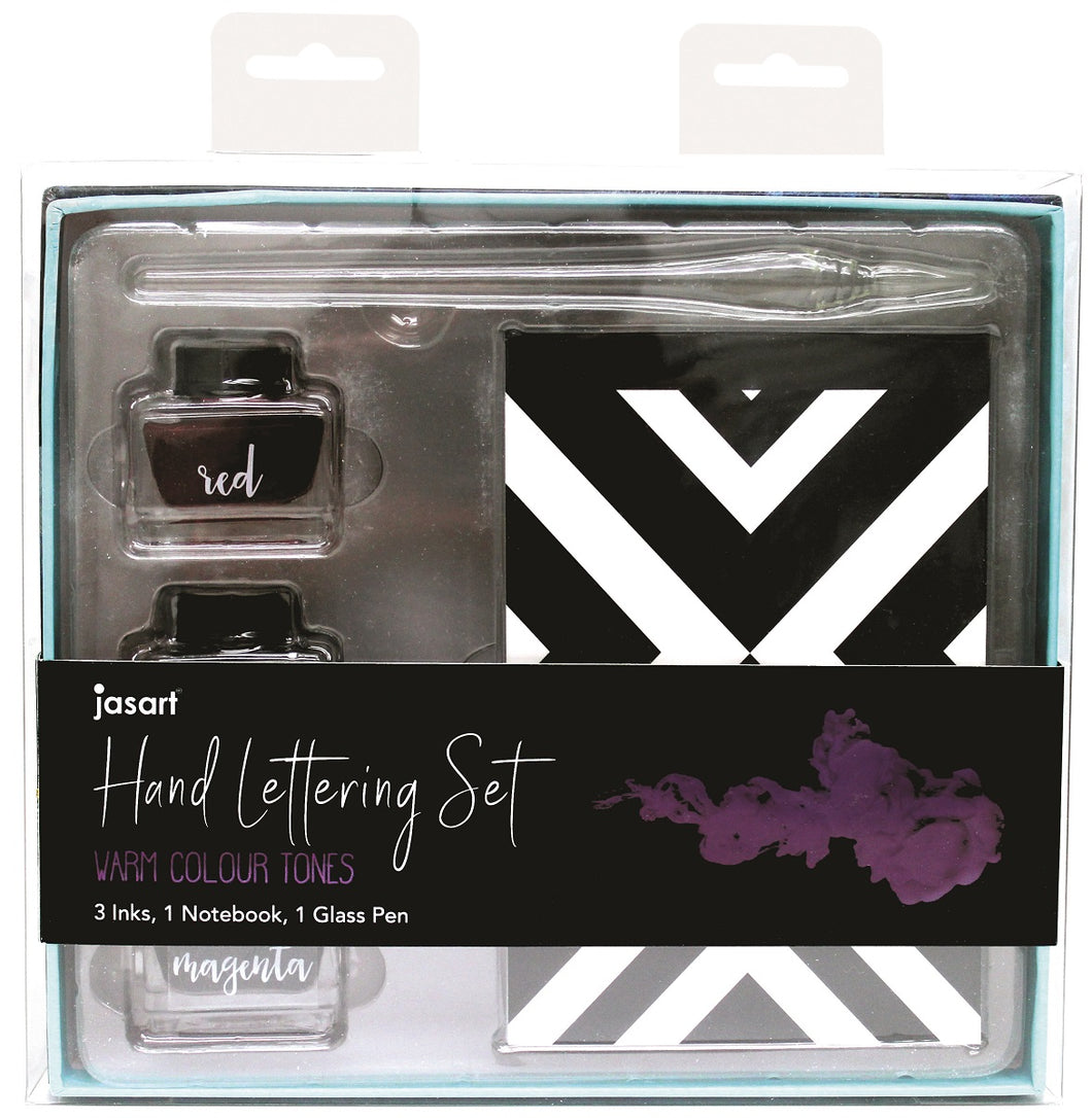 Jasart 5pce Hand Lettering Calligraphy Art Gift Box Set - Warm Colour Tones