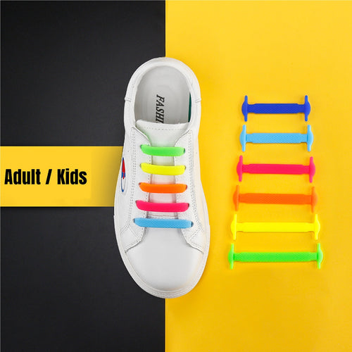 Kids No Tie Silicone Shoelaces - Multicolour