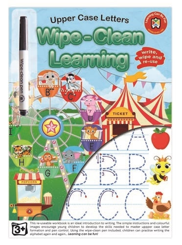 Learning Can Be Fun - Wipe Clean Learning Book - Upper Case Letters