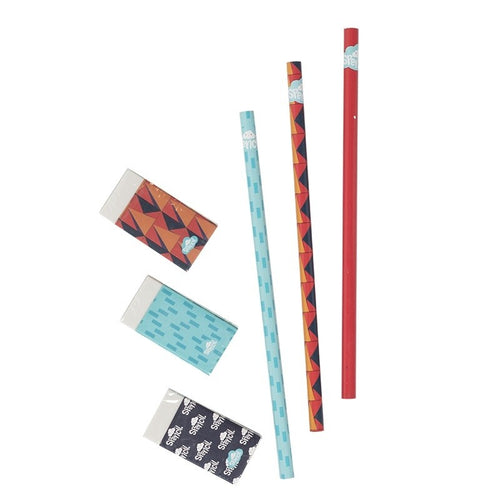 Spencil - Lead Pencil & Eraser Stationery 3 Pce Set - C295