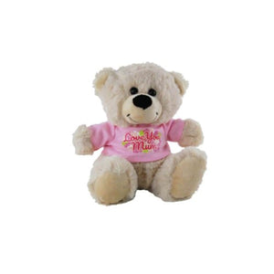 ELKA "Love You Mum" 18cm Shirt Bear - Beige