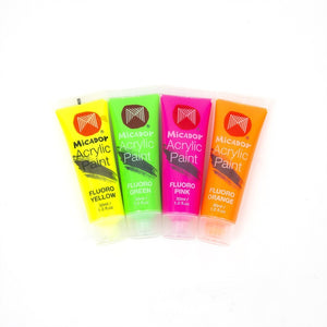 Micador Acrylic Paint Fluoro 30mL 4 Pack