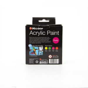 Micador Acrylic Paint Fluoro 30mL 4 Pack