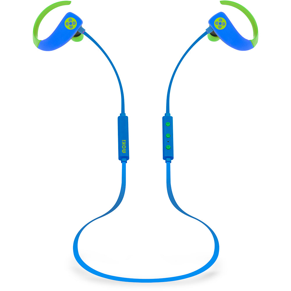 MOKI Octane Bluetooth Earphones - Blue/Green