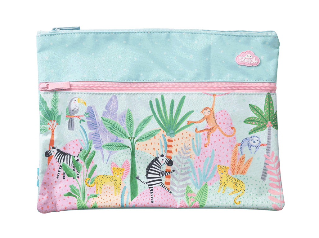 Spencil A4 Twin Zip Pencil Case - Wild Things