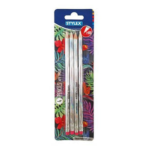 Stylex HB Pencils (Pack of 4) - Time to Shine - Silver