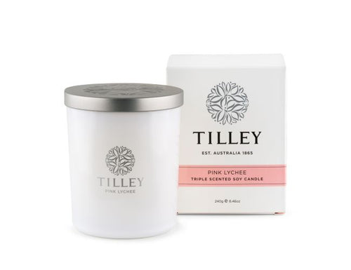 Tilley - 240g / 45 Hour Soy Candle - Pink Lychee