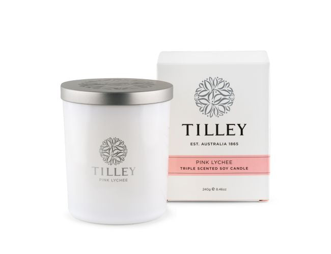 Tilley - 240g / 45 Hour Soy Candle - Pink Lychee