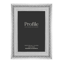 Load image into Gallery viewer, Profile Fiori Silver Metal Photo Frame 4 x 6&quot; (10cm x 15cm)