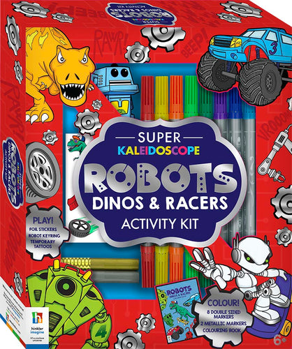 Hinkler: Super Kaleidoscope Robots, Dinos & Racers Activity Kit