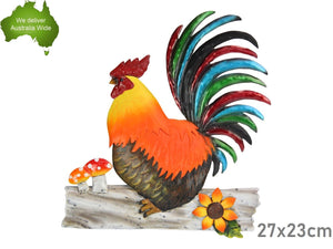 27cm x 23cm Metal Rooster Wall Art