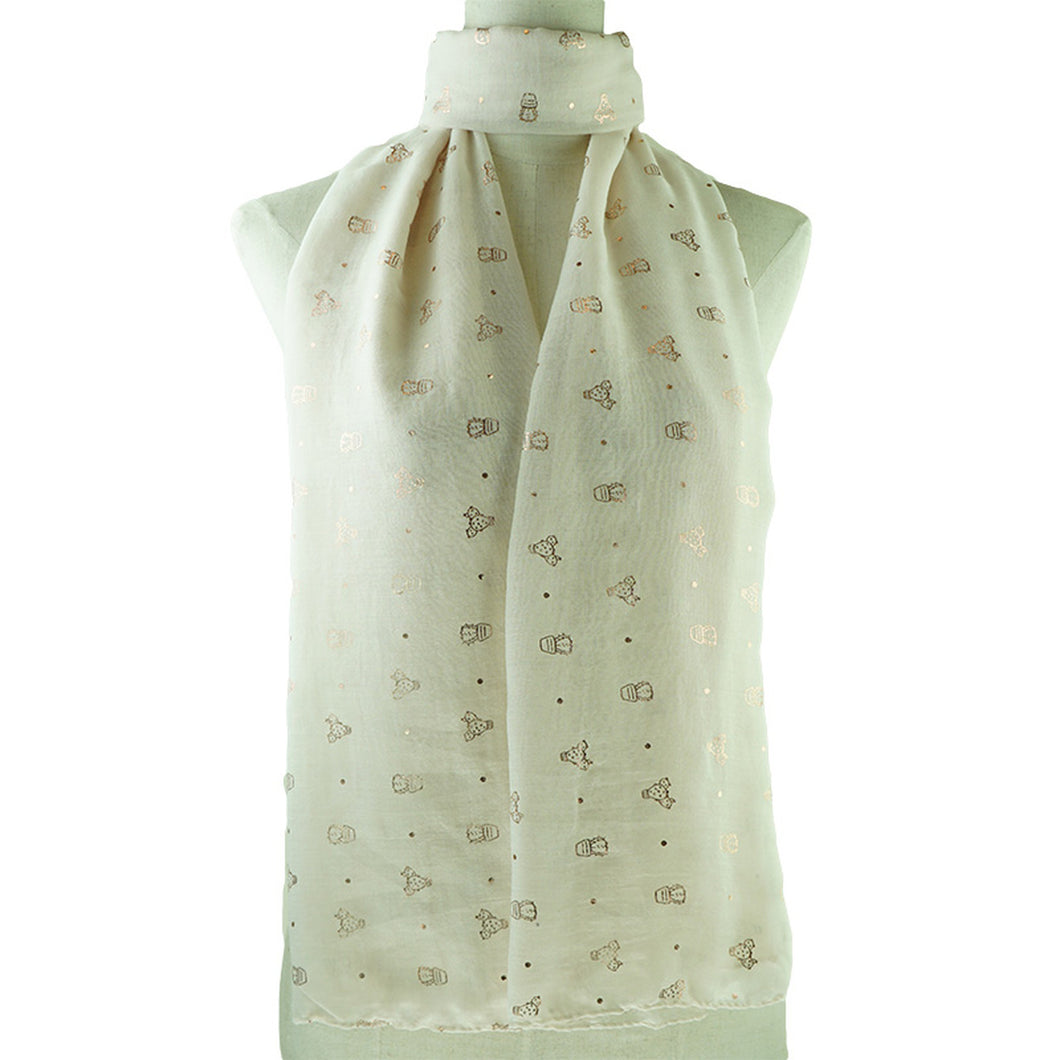 IVYS Metallic Scarf - Beige - Cacti