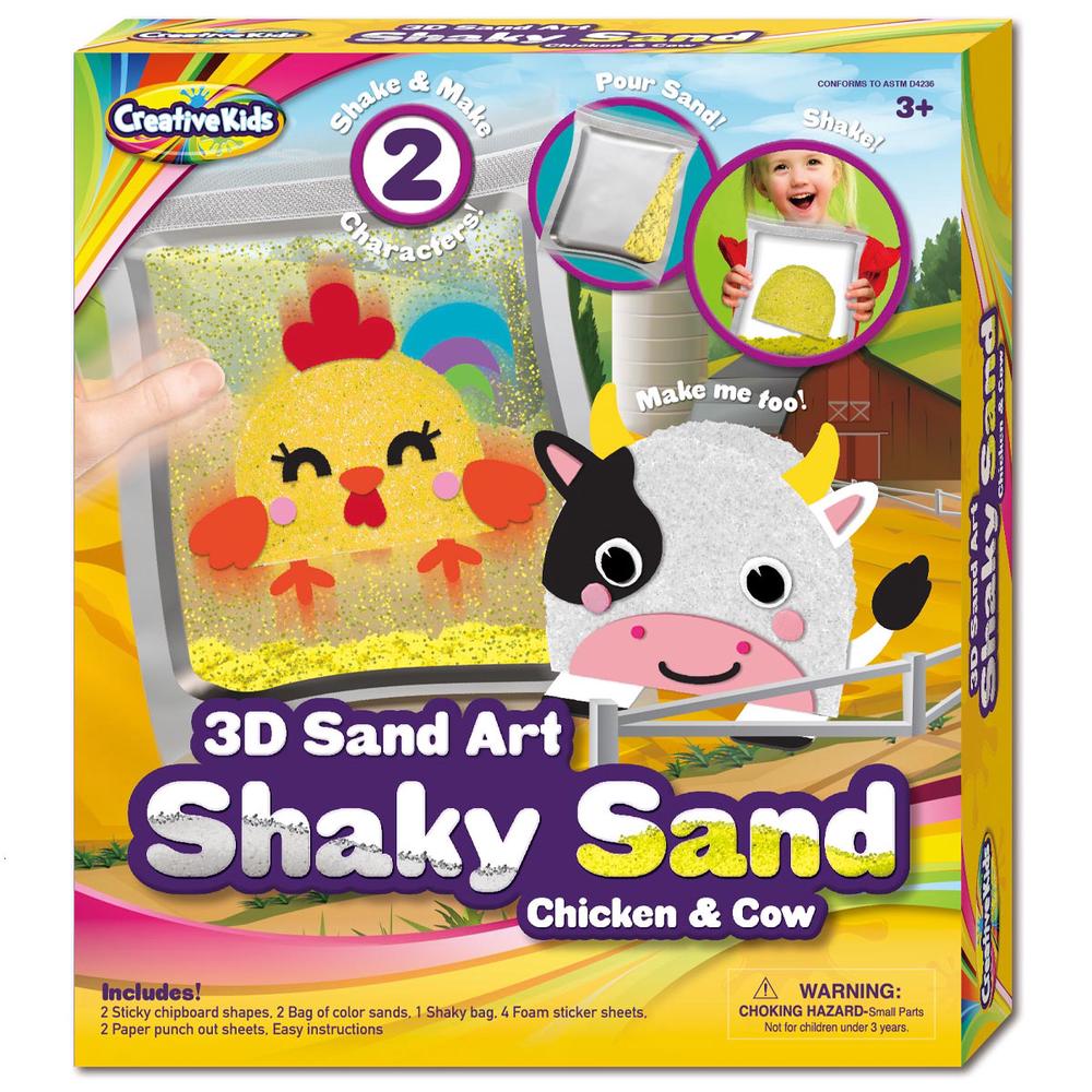 Creative Kids: 3D Sand Art Shaky Sand - Chicken & Cow