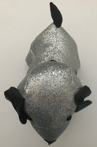 Metallic Silver Glitter Weighted Doggie Door Stop