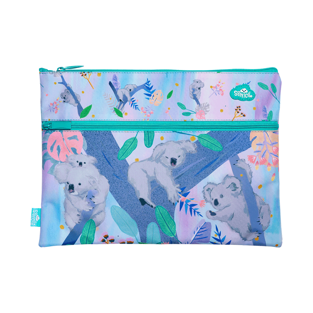 Spencil A4 Twin Zip Pencil Case - Koala Dreaming