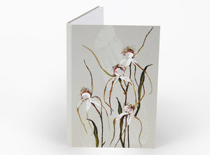 Bell Art - White Collection Notepad - Spider Orchid