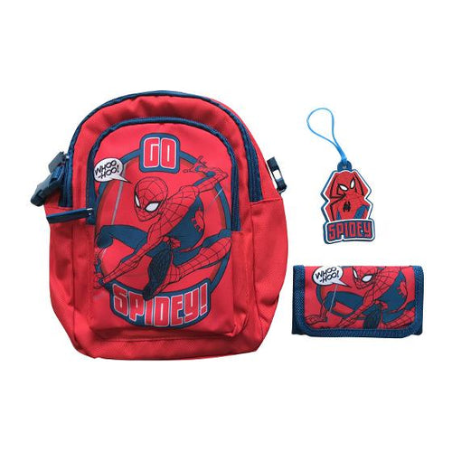 Marvel Spiderman Backpack, Wallet & Bag Tag Set