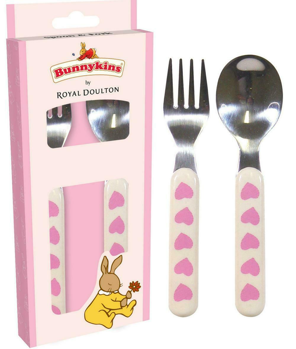 Royal Doulton Bunnykins Spoon & Fork Cutlery Set - Heart