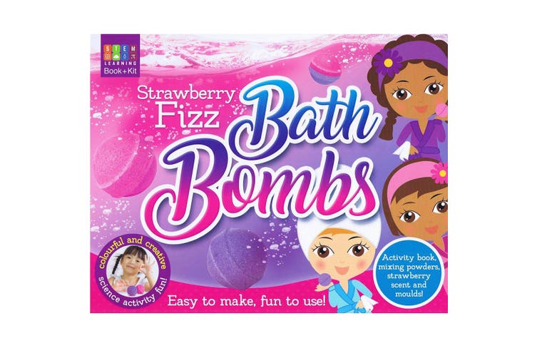 STEM Learning Book & Kit: Strawberry Fizz Bath Bombs