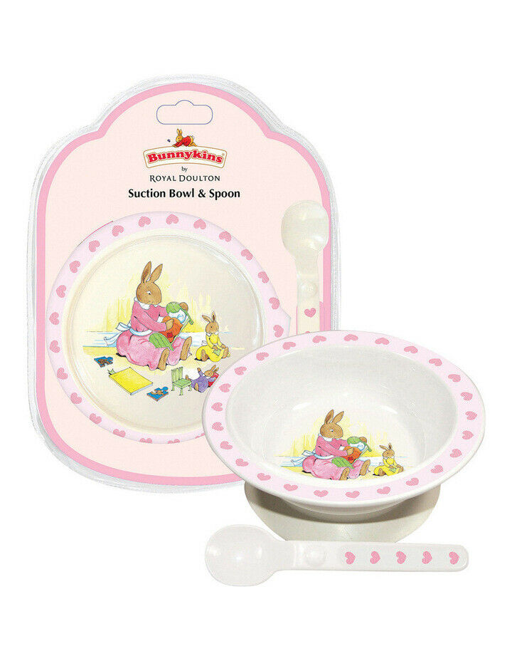 Royal Doulton Bunnykins Melamine Suction Bowl & Spoon Set - Heart