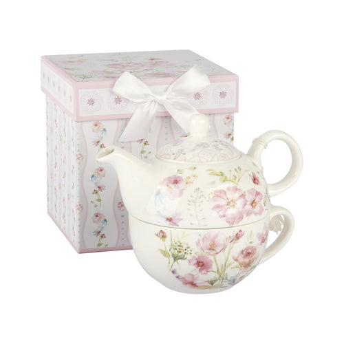 Tea For One (Teapot & Teacup) - Pink Floral