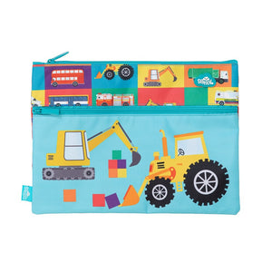 Spencil A4 Twin Zip Pencil Case - Transport Town