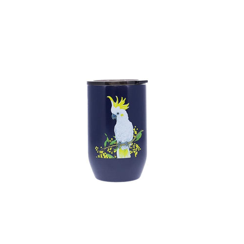 Alex Liddy Olivia York II Double Wall Coffee Cup 380ml Navy Cockatoo