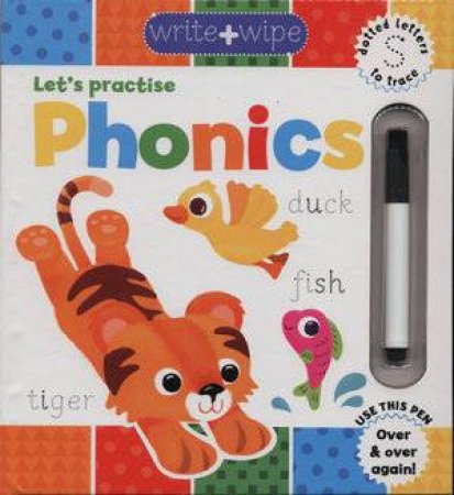 Write + Wipe - Let's practise Phonics Boardbook with Marker