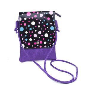 IVYS Crossbody Flap Bag - Purple Multicolour Spot