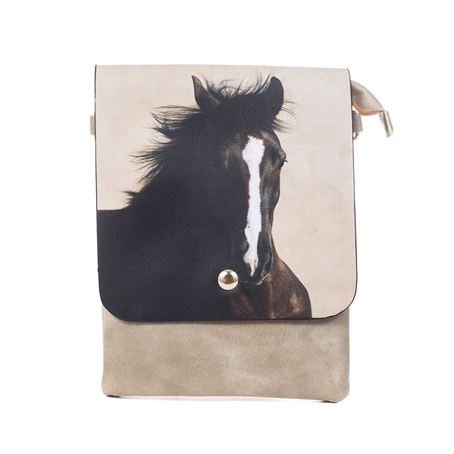 IVYS Crossbody Flap Bag - Beige Horse