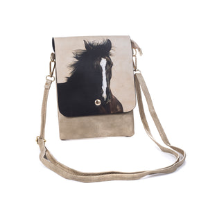 IVYS Crossbody Flap Bag - Beige Horse